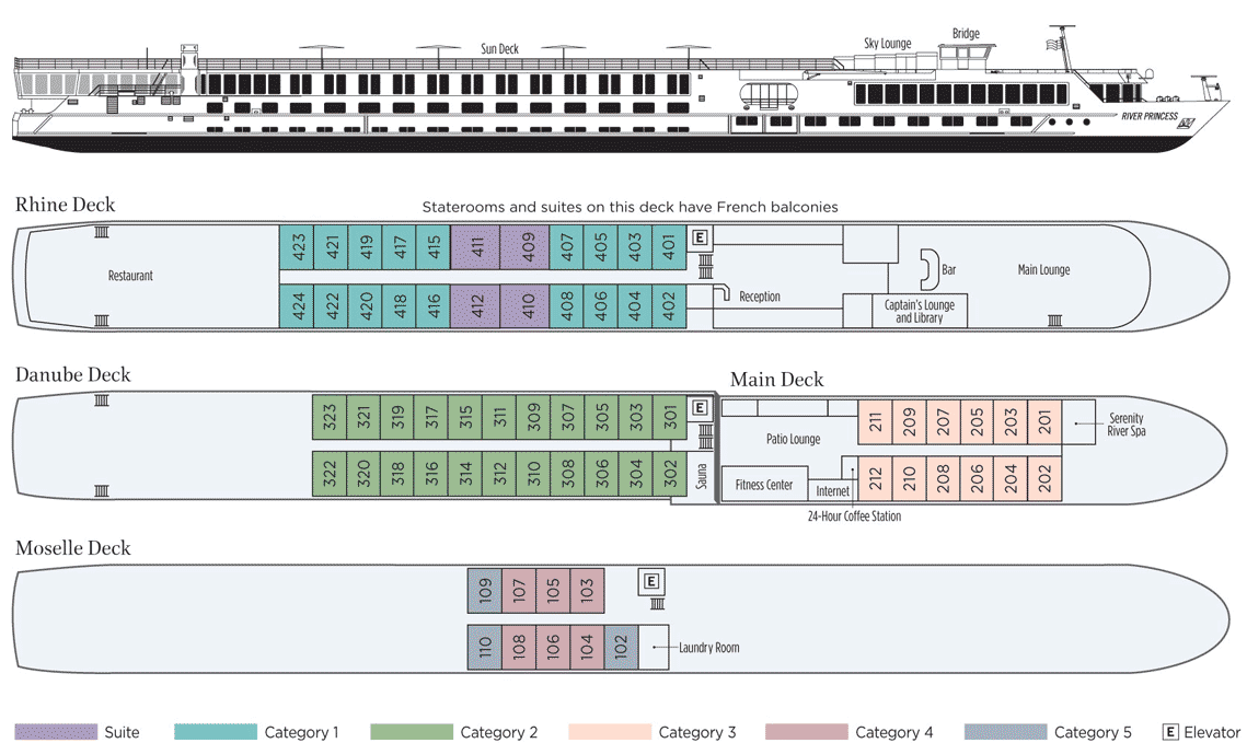 River Princess deck plan